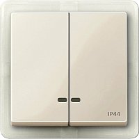 Лицевая панель Schneider Electric Merten System M для 2-кл. выключателя с подсветкой IP44 бежевый